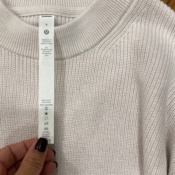 Lululemon Merino Wool-Blend Ribbed Crewneck Sweater size 8 - Picture 5 of 6